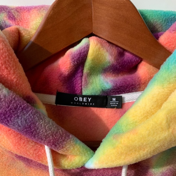 NWT HOST PICK OBEY Russett Hooded Sweatshirt Tie-dye - Picture 7 of 9